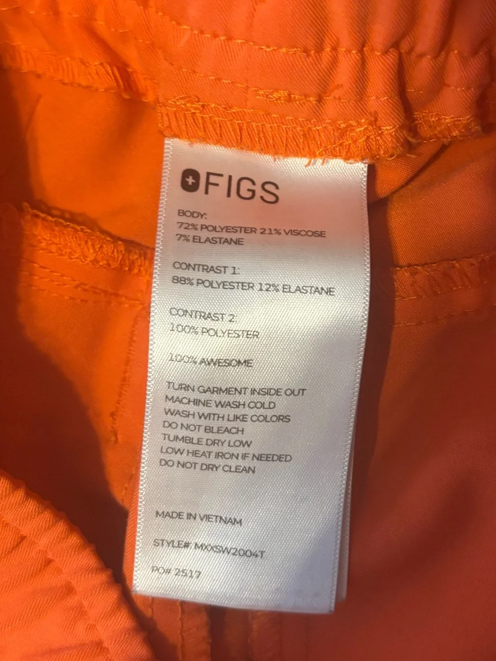 Figs Men Tansen Jogger Sunset Orange SMALL TALL.